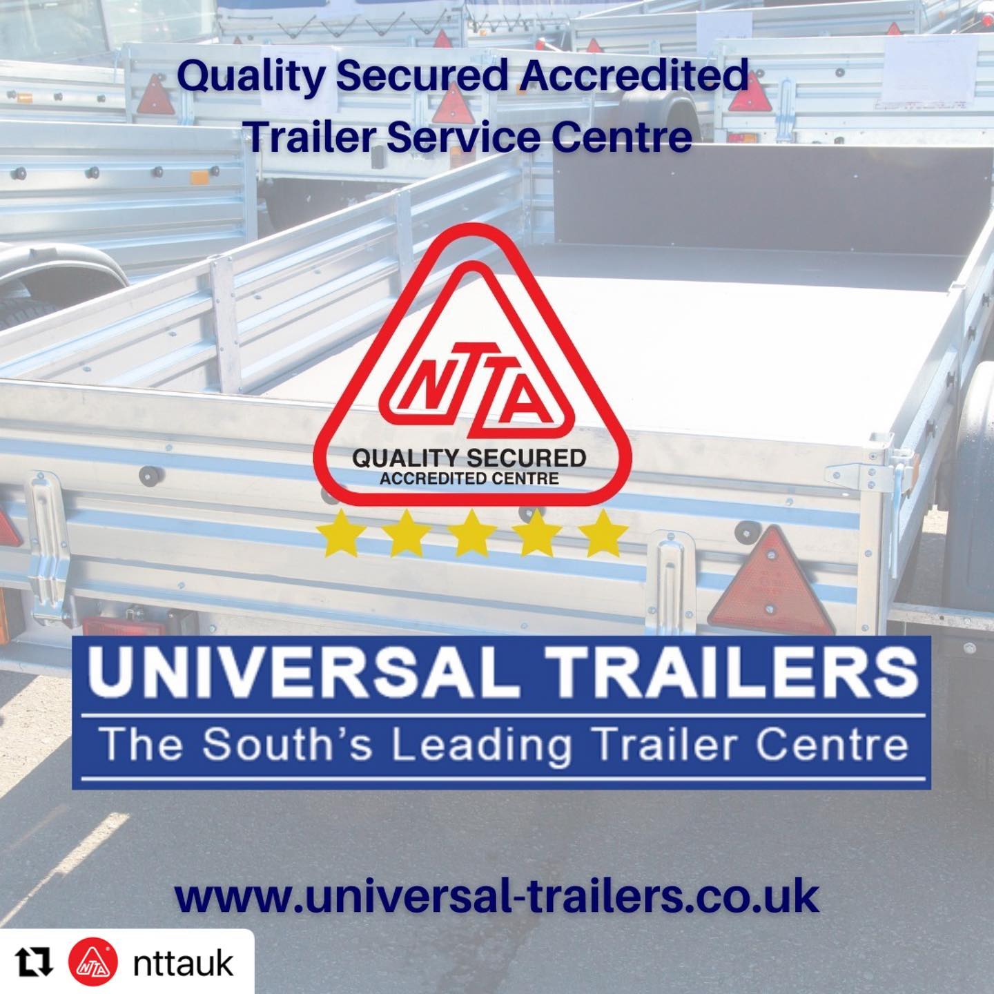 #Repost @nttauk
・・・
#membershowcase Universal Trailers (South East) Ltd - Quality Secured Accredited Trailer Centre, based in #WestSussex @universaltrailers ⠀
Click the link in our bio and search our directory!⠀
#trailersales #trailers #trailerservicing #trailerparts #iforwilliamstrailers #thesouthsleadingtrailercentre #trailerhire #newandusedtrailers